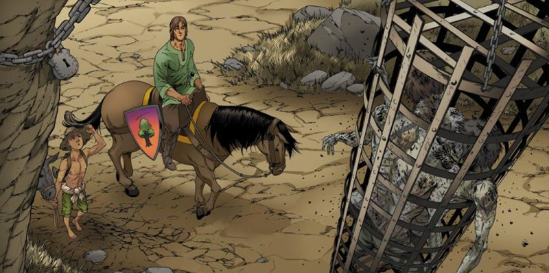 Duncan and Aegon as they appear in in the Hedge Knight comics adaptation. Art by Mike Miller